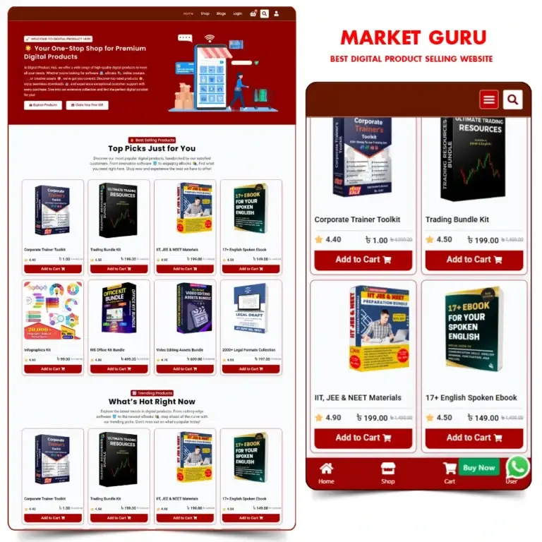 Digital Product Reselling Website